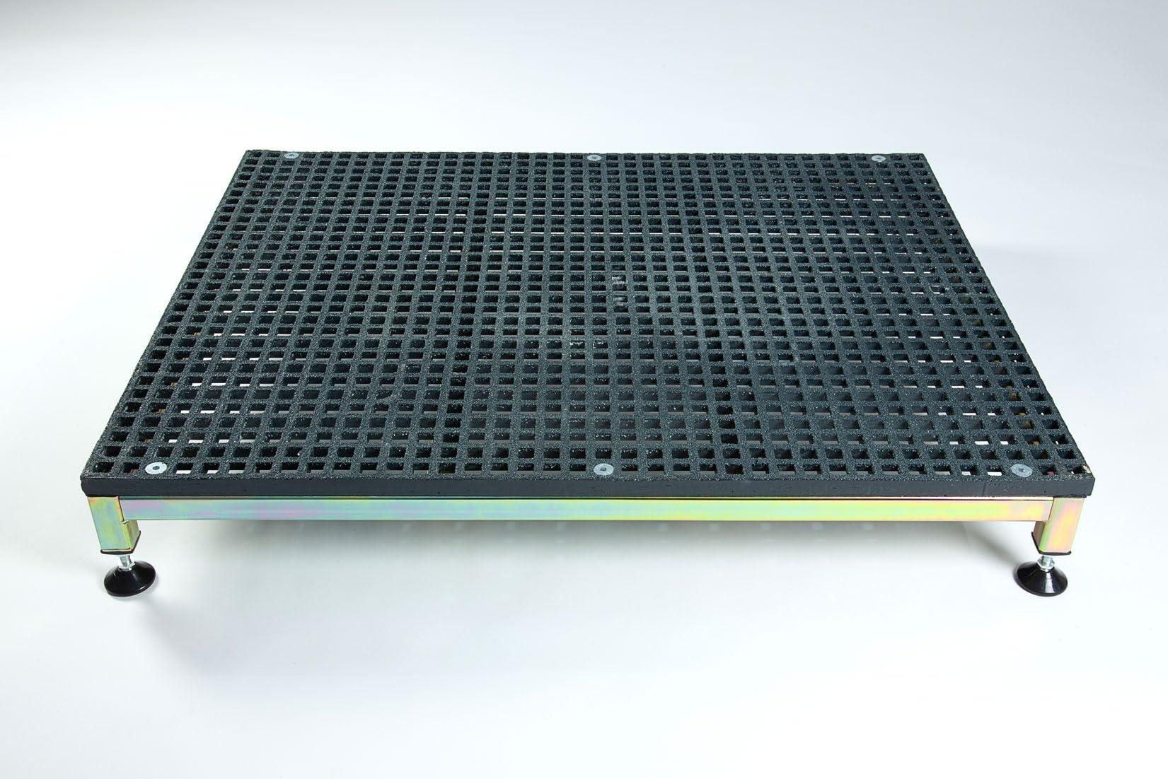 The Ramp People The Ramp People Half Step - Adjustable Mobility Step 80mm - 120mm GRP Slip Resistant 300kg Capacity Aluminium (Large (760mm x 610mm))