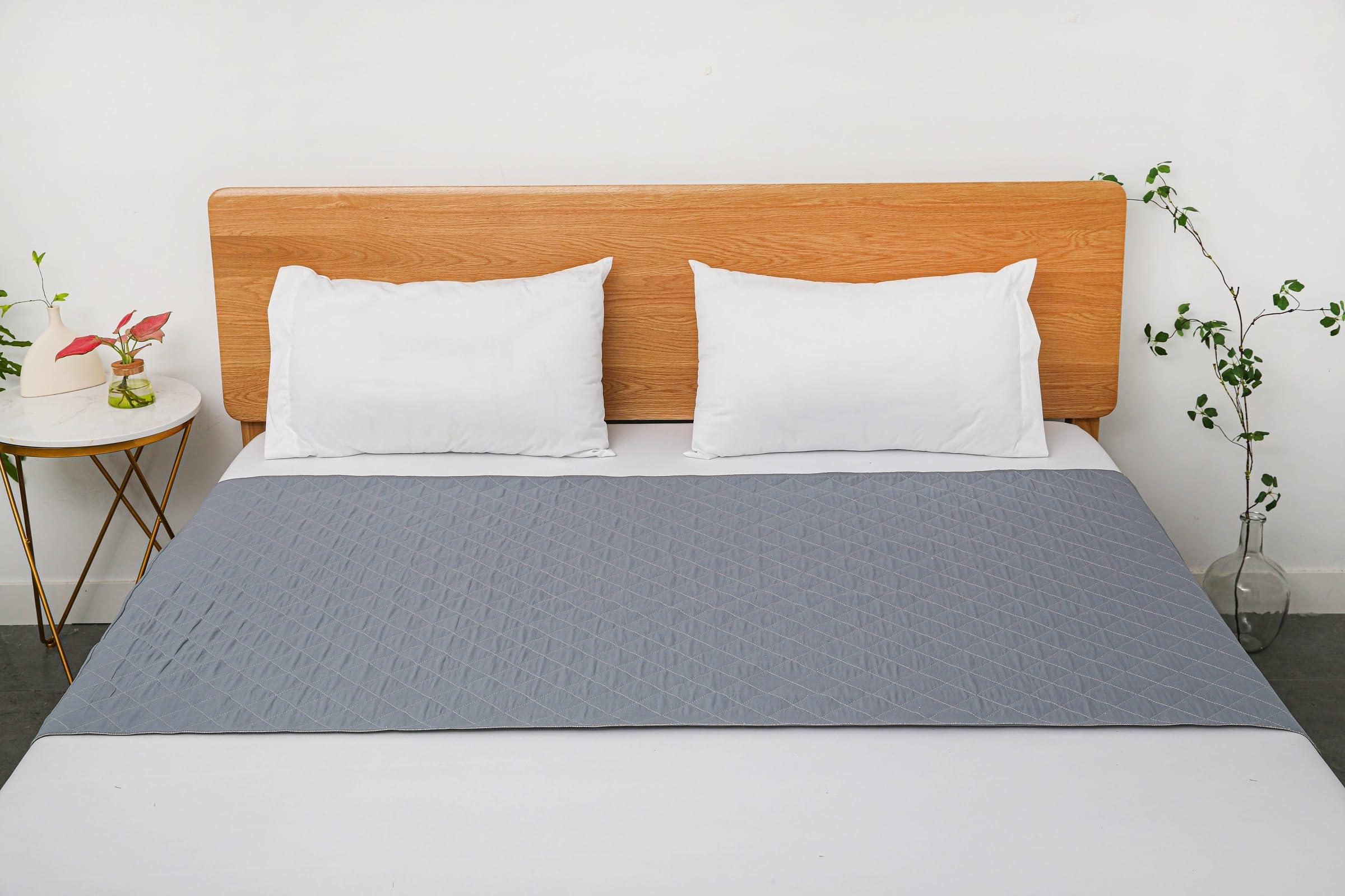 Reidio Reidio 2 Pcs Waterproof Incontinence Bed Pads Washable Reusable Bed Underpads Non-Slip Bed Cover with Tuckable Sides Mattress Protector Mattress Pad for Adults Elderly Kids Baby Pet Queen Size (2)