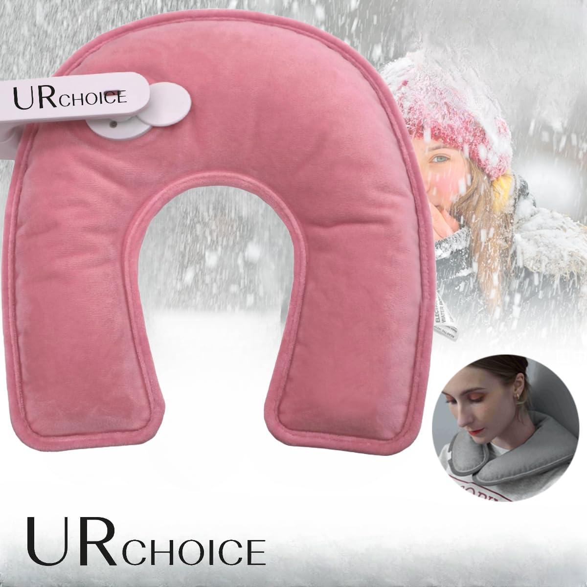 UR CHOICE UR CHOICE Rechargeable Electric Hot Water Bottle | U-Shape Neck Heat Pad | Soft & Fast Heating Hand Warmer | Ideal for Pain Relief & Massage | Cozy Pink