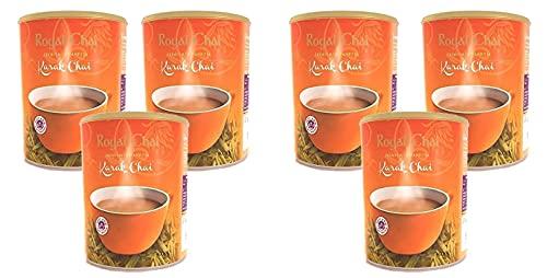 Royal Chai Royal Chai Karak Chai Sweetened Tub 400g (Pack of 6) Premium Instant Tea Karak Tea Natural Instant Kark Indian Tea