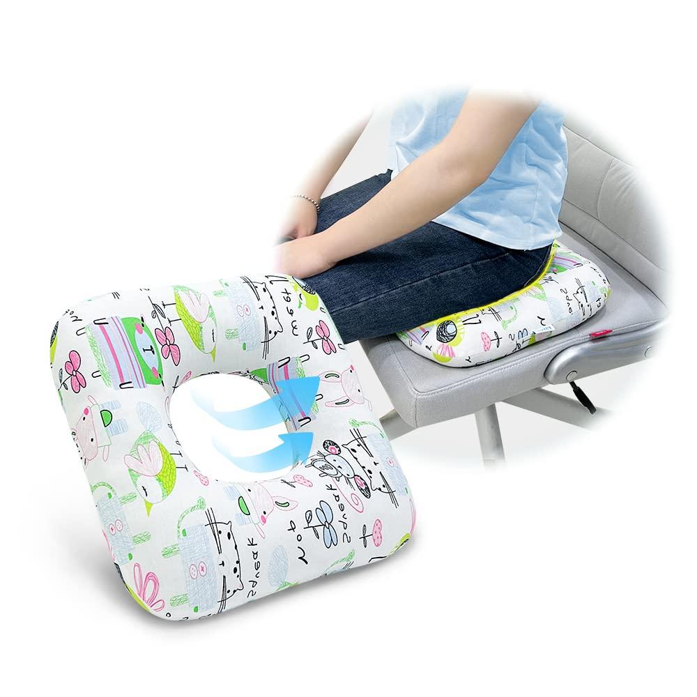 Mybow Mybow Donut Pillow for Bed Sores Postpartum Pregnancy Doughnut Pillow Sitting Donut Hemorrhoid Tailbone Back Pain Butt Ear Head Fistula Orthopedic Surgical Medical Seat Cushion for Women Men (White)