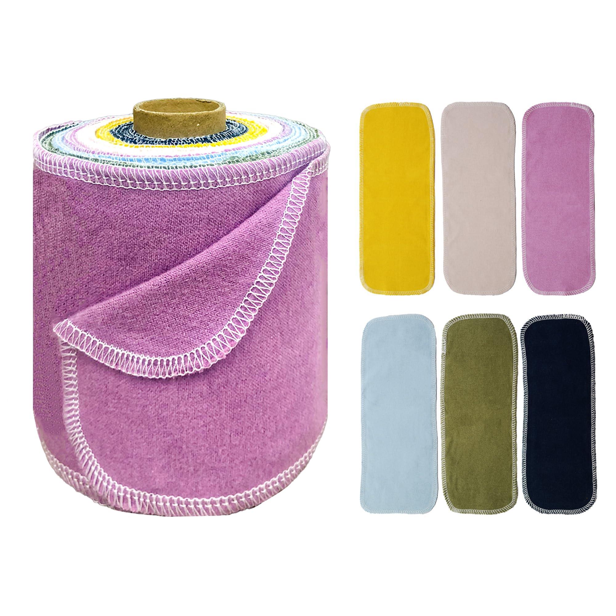 BreodyEco BreodyEco Reusable Toilet Paper - 30 Pcs Washable Bidet Towels Cloth Wipes -2 Sided Flannel Absorbent Colored Paperless Toilet Paper Towels Roll