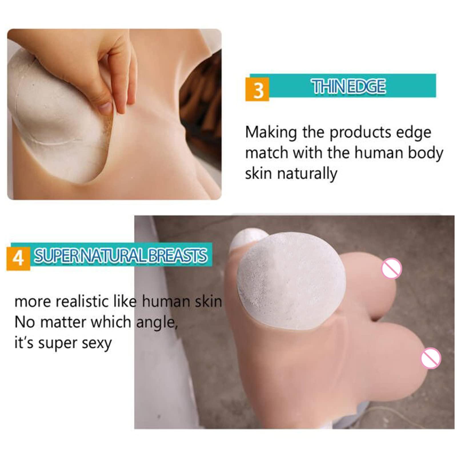 XSWL XSWL Silicone Breast Forms Realistic Huge Boobs H cup Artificial Breastplate for Crossdressers Transgender Cosplay,Tan