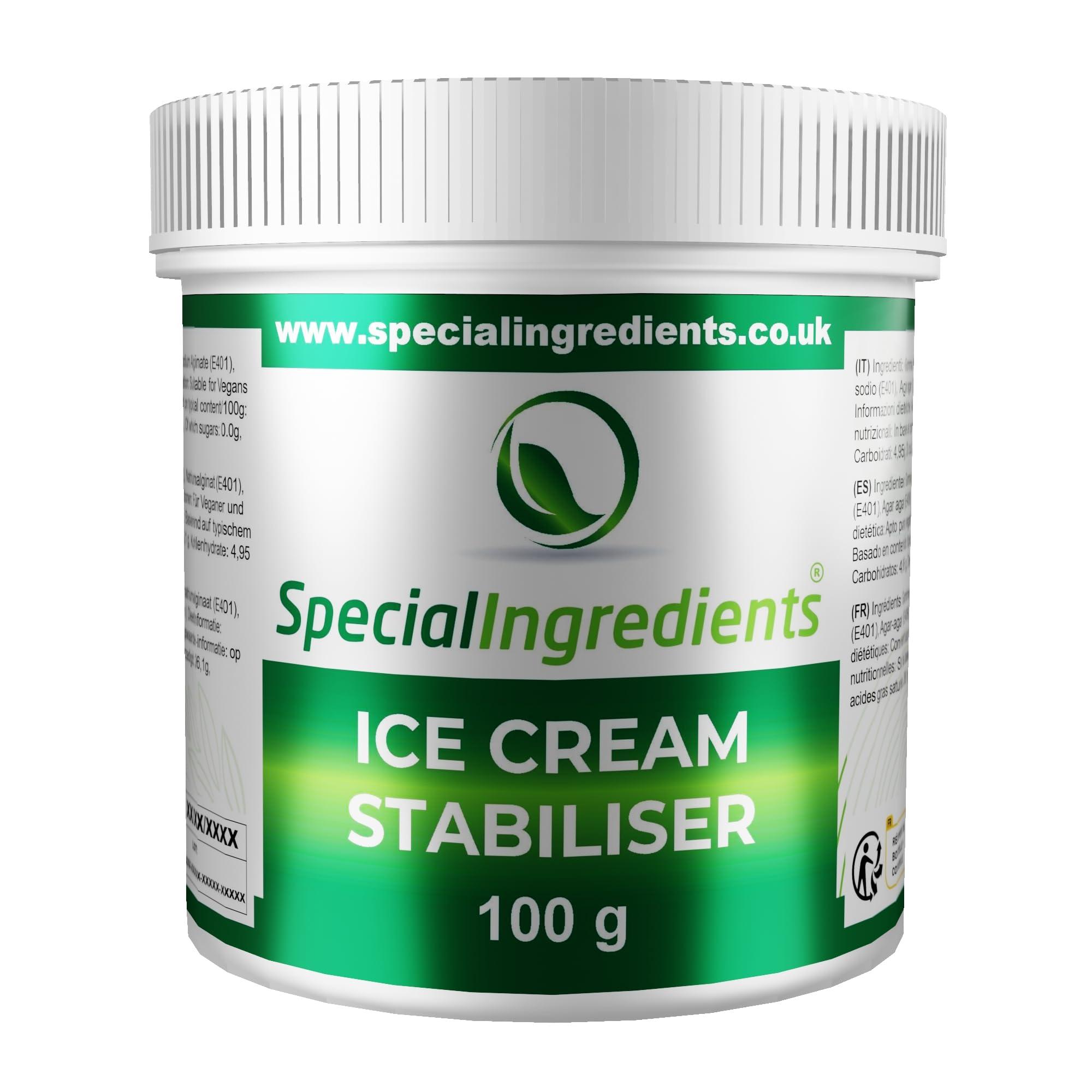 SPECIAL INGREDIENTS Special Ingredients Ice Cream Stabiliser and Improver 100g - Vegan, Non-GMO, Gluten Free Recyclable Container