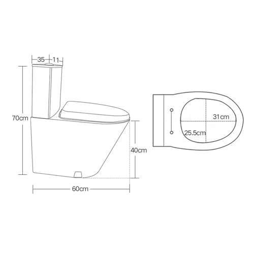 RIYIFANRONG111 Commercial Dual Flush toilet Modern 304 Stainless Steel High-efficiency Water-saving Toilet Urinal,Household Bathroom Small-sized Toilet Adult Urinal, for Bars Shopping Malls Public Places