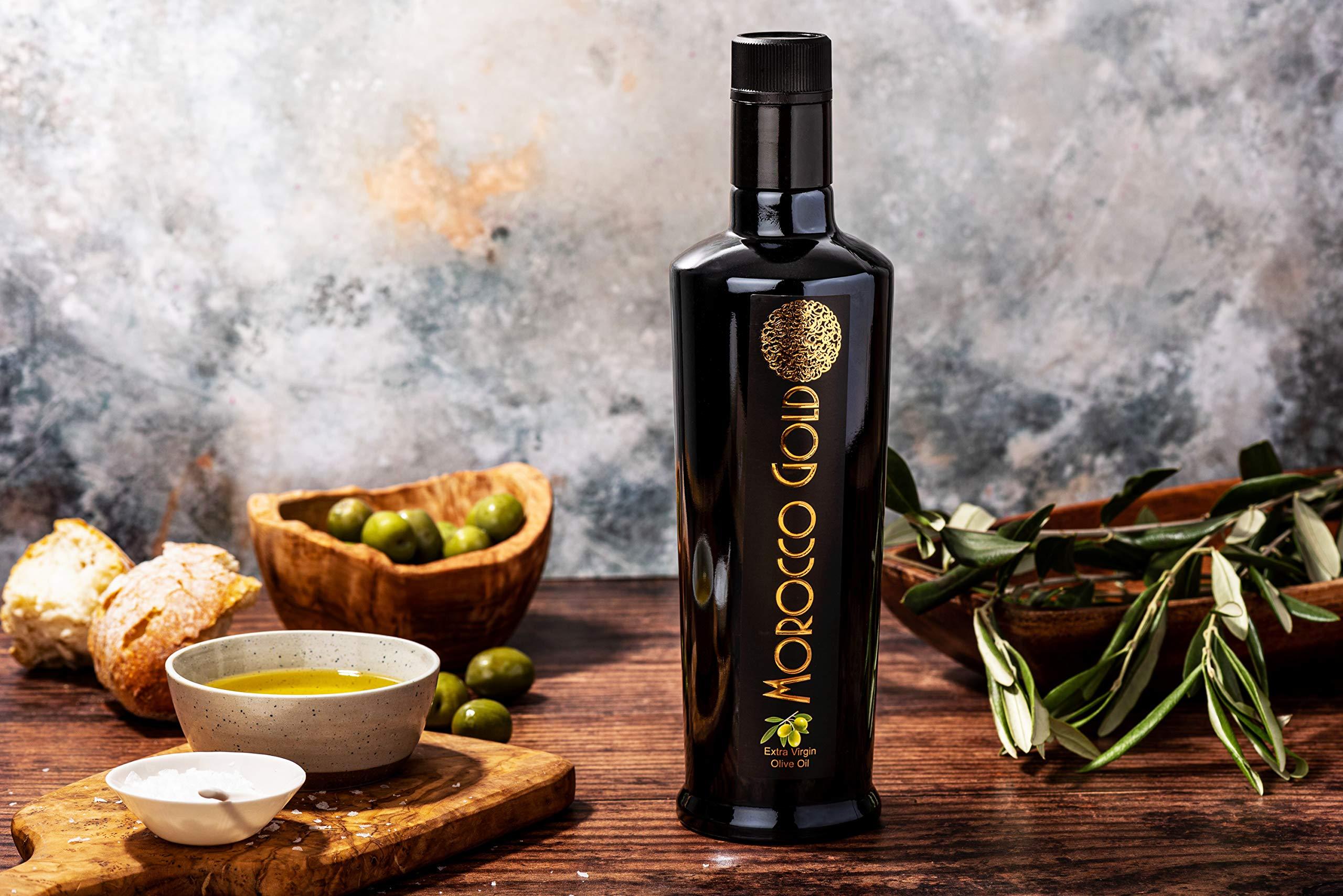 Morocco Gold Morocco Gold Single Estate Extra Virgin Olive Oil, Unfiltered, Unblended, High in Polyphenols, Early Harvest Luxury Moroccan Pure & Natural Olive Oil, 6 x 500ml (6 Bottles For The Price Of 5)