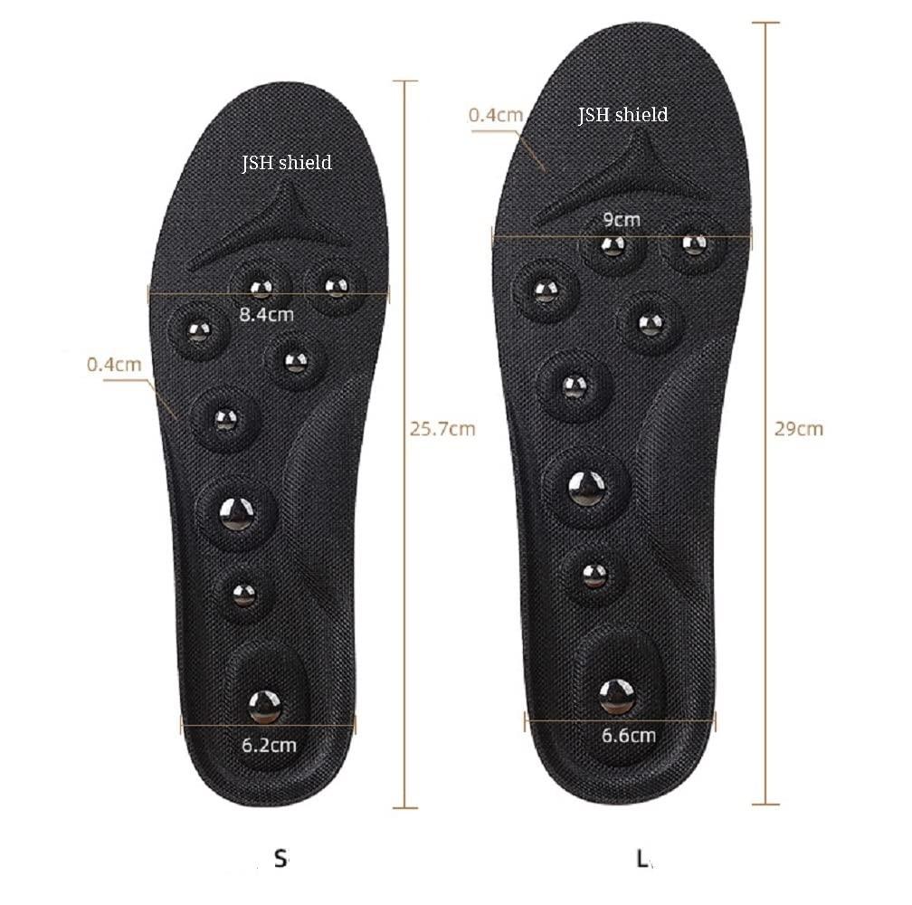 JSHshield Magnetic Insoles for Plantar Fasciitis Foot Pain Relief Acupuncture Points Massage Pads Breathable Cure Foot Odor Orthotic Shoe Inserts Shoe-pad Foot for Men Women Foot Care S