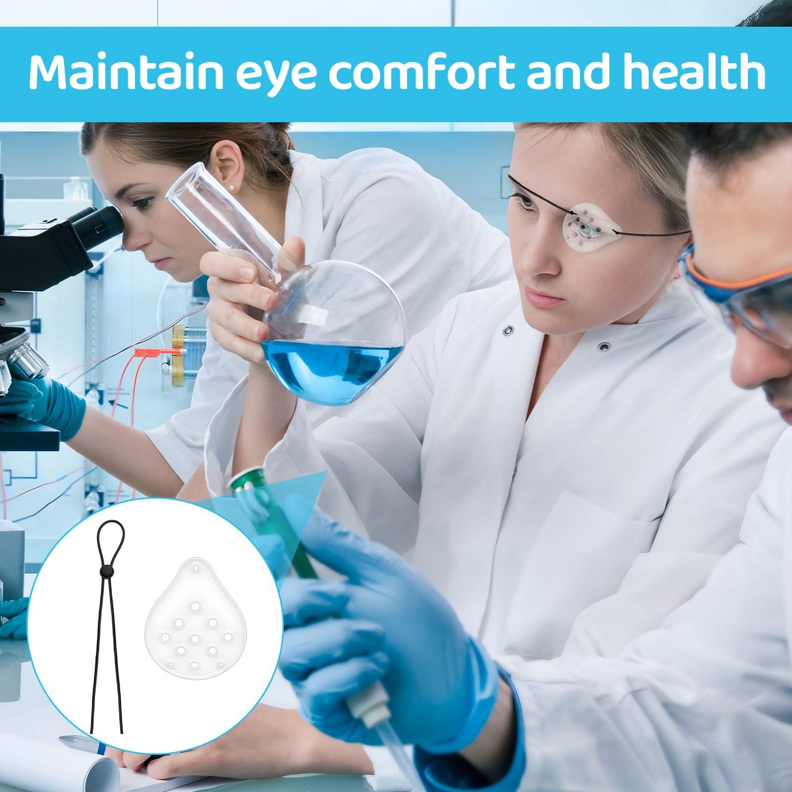 TYVOM Eye Shield After Cataract Surgery 3 Pcs Eye Patches for Adults Medical 9 Hole Protective Eye Patch Cataract Eye Shield with Adjustable Strap Eye Shield After Surgery Ventilated