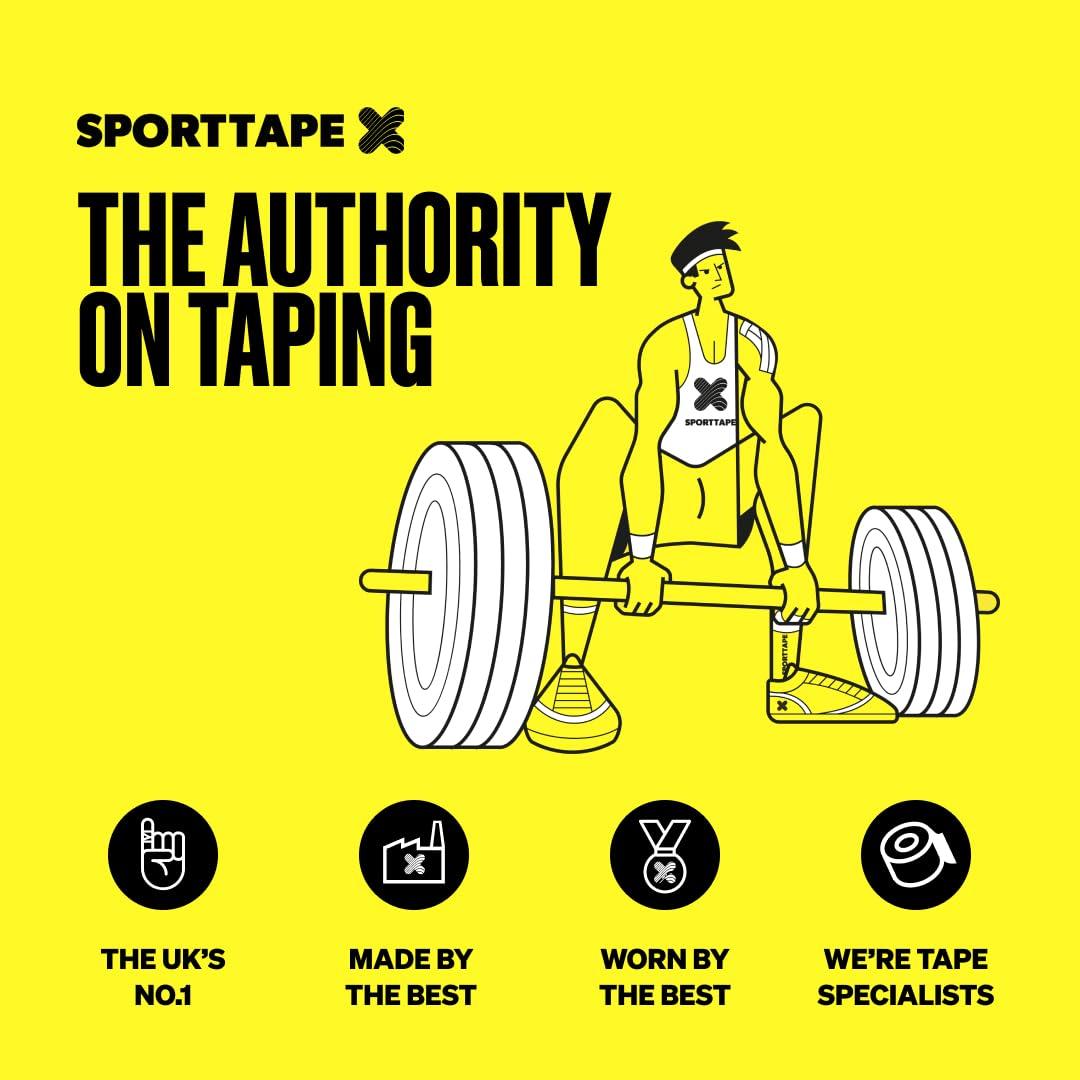 SPORTTAPE SPORTTAPE 3 Rolls Weightlifting Thumb Tape - Punk | CrossFit Tape with Sweatproof Adhesive | Easy Tear Grip Tape | Weightlifting Tape for Hook Grip, Olympic Lifting & Powerlifting - 3.8cm x 4.5m