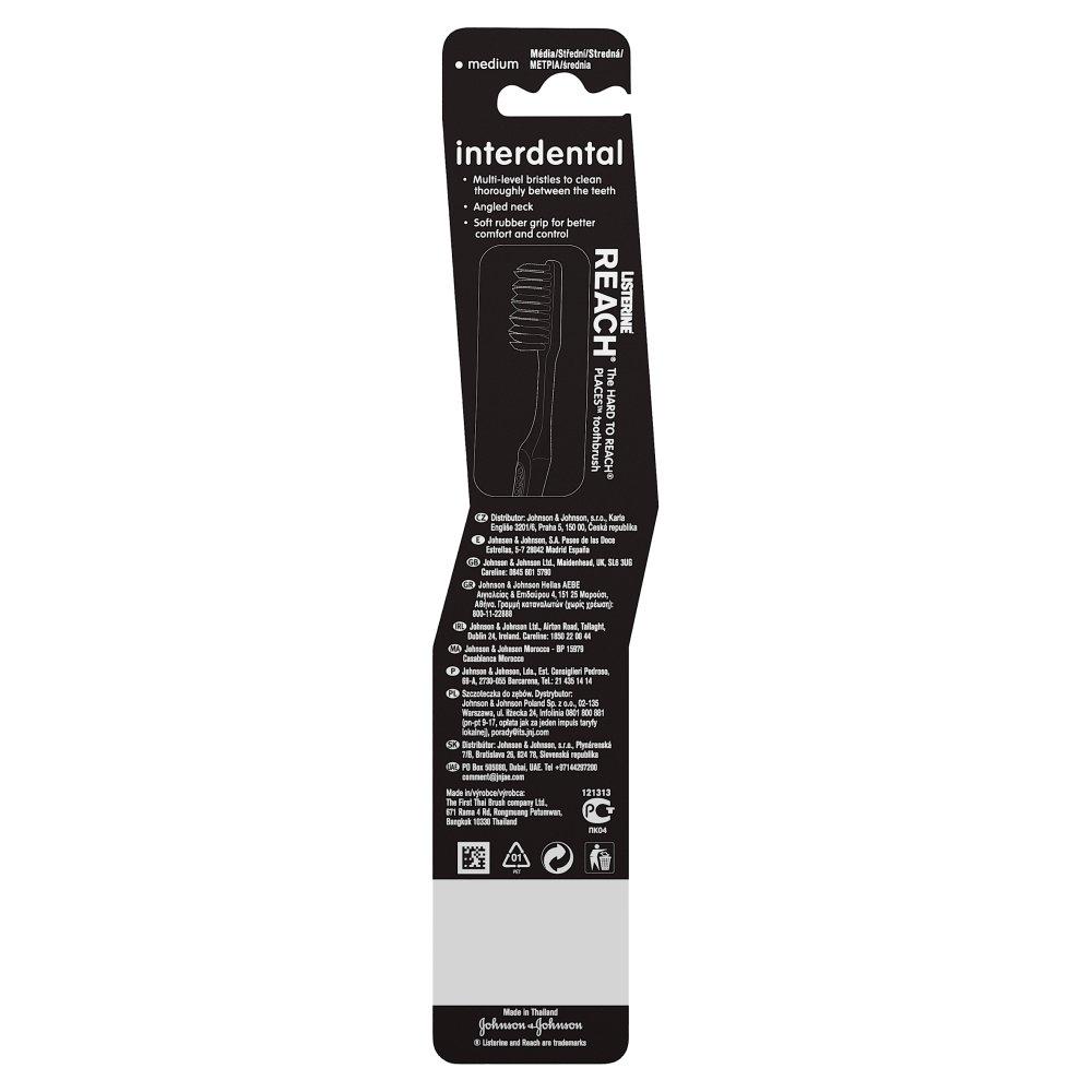 Listerine Listerine Reach Interdental Essential Care Firm Toothbrush(Assorted Colours)