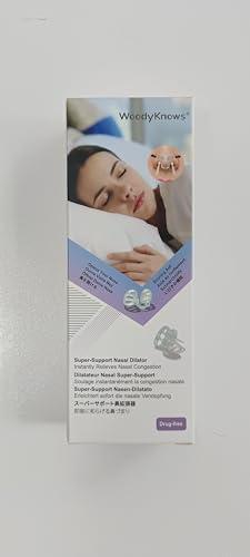 WoodyKnows WoodyKnows Super-Support Nasal Dilator, Improves Sleep and Sports Airflow, Nasal Congestion and Nose-Related snoring aid (M 4Pack)