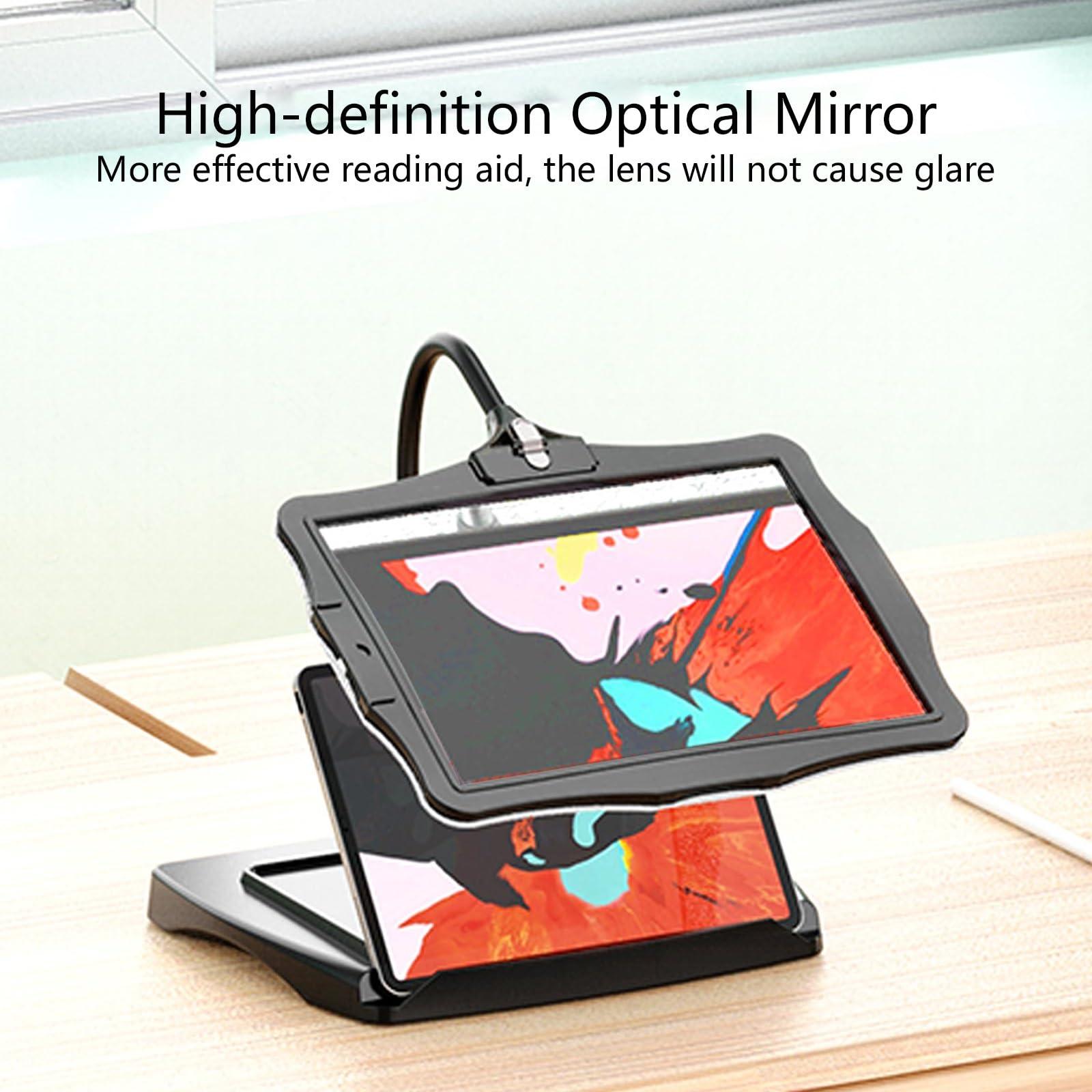 PRUTUHEA PRUTUHEA Desktop Low Vision Digital Magnifier, HD Display Electronic Reading Aid, 4X Zoom, Touch Dimming, Rechargeable Design, for Reading, Writing, Viewing Maps(White)