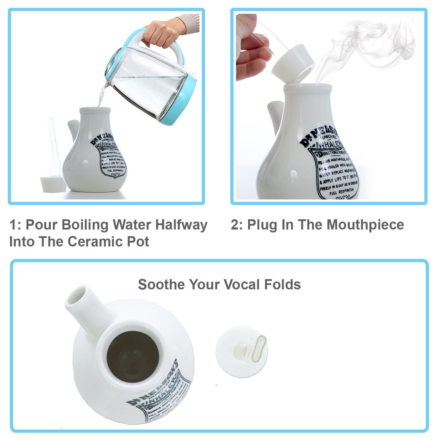 AvonGreen Wellness DR NELSONs Steam Inhaler 500ML,AvonGreen Wellness Soother for Vocal Cords, Headaches Relief and a Nasal, Sinus Decongestant Excellent for Treating Chest Infections and Pains, Flu, Colds and Coughs