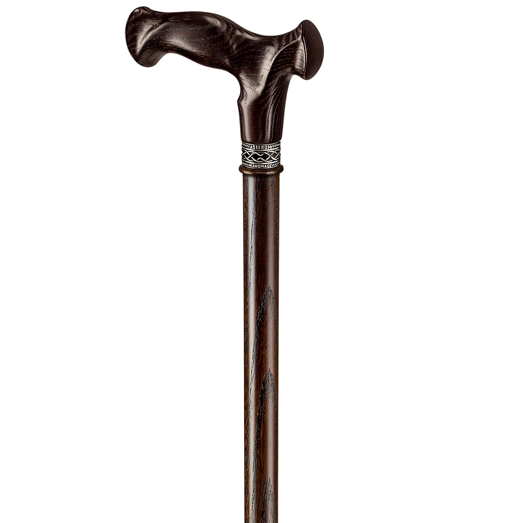 Asterom Asterom Walking Cane - Handcrafted, Ergonomic, Wooden - Canes for Men & Women, Cool Walking Sticks for Seniors (Walnut, 35 Inches)