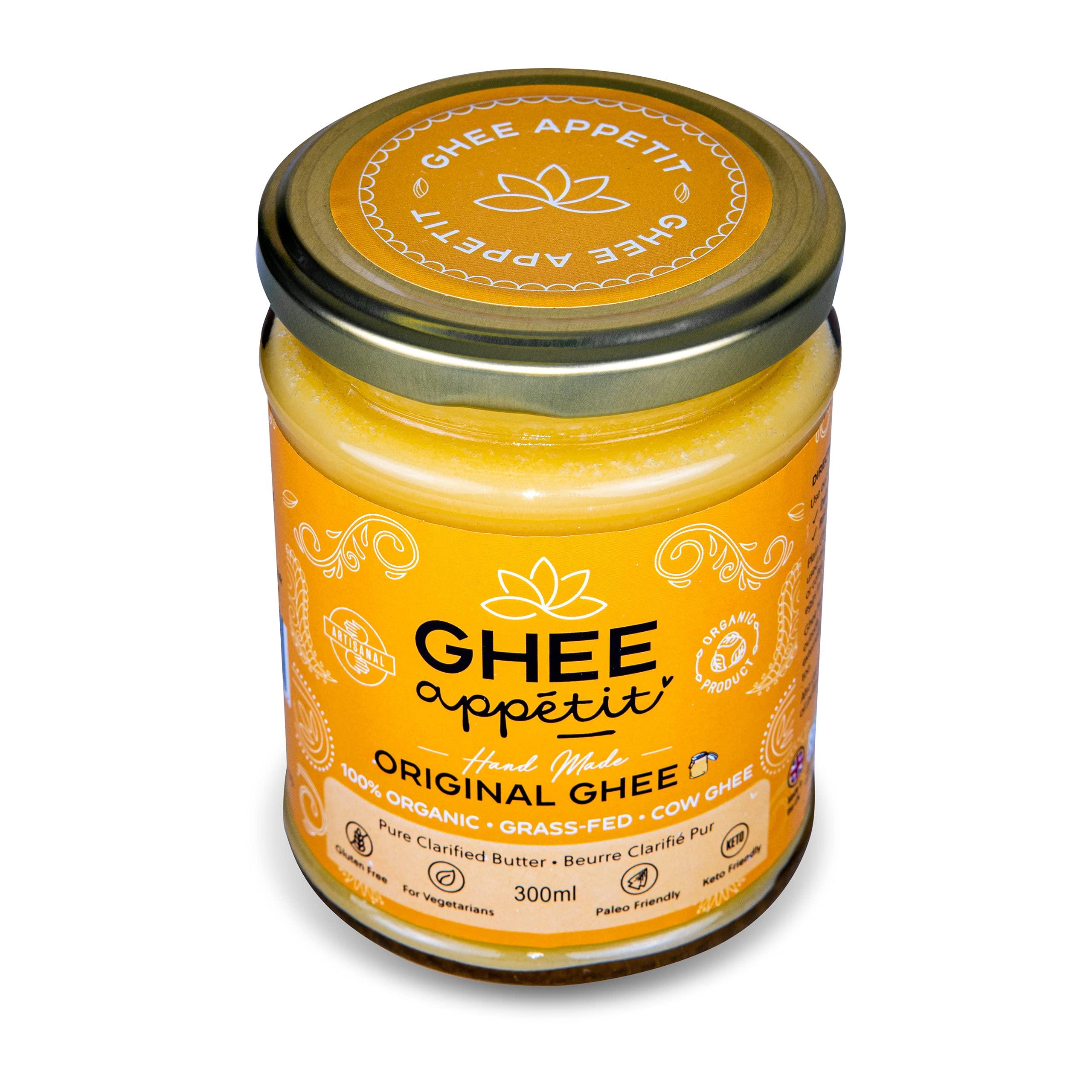 Ghee appetit Ghee Apptit Organic Ghee 300ml I Certified Organic I Free Range Grass Fed Ghee I Ghee Butter I Vegetarian I Ayurveda Ghee Recipe I Pure Clarified Butter I Artisan Ghee(Pack of 2)