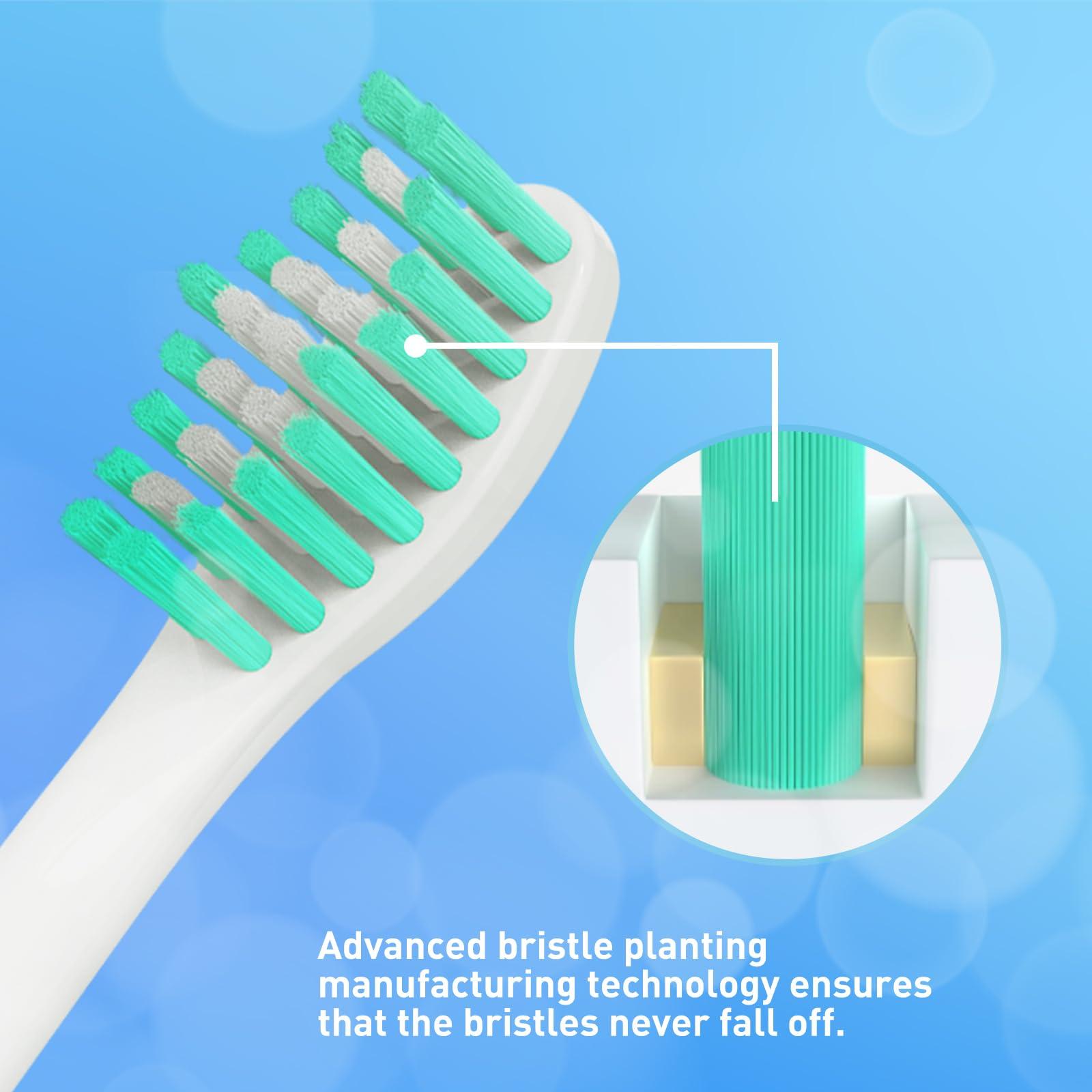 Mcuy Replacement Toothbrush Heads for Philips Sonicare E-Series HX7022/66 HX7023/30, Fits Essence, Elite, Advance, CleanCare and Other Screw-on Sonic Care Electric Toothbrush Model, 6 Pack