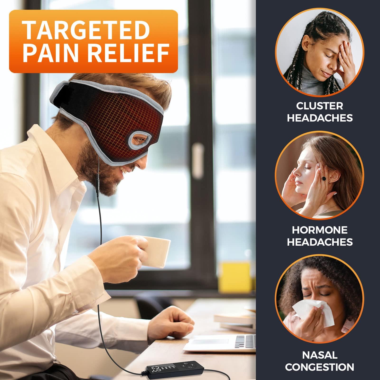 ELEKHEAL Sinus Relief Mask with 3 Heat Settings for Sinus Pressure Headache Relief, Extra Large Heated Eye Mask Electric Heating Pad for Face, Sinusitis, Dry Eye Therapy, Tension Headache Relief