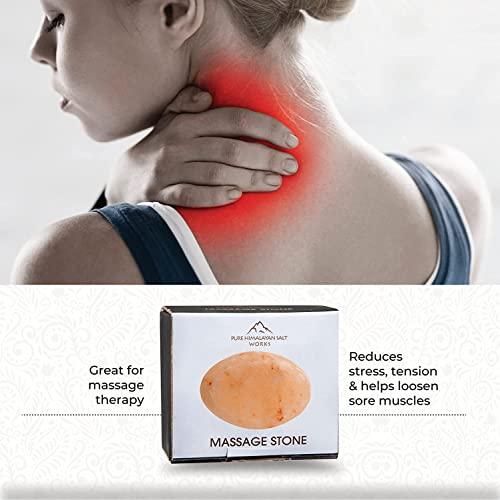 Pure Himalayan Salt Works Pure Himalayan Salt Works Flat Oval Massage Stone, Pink Crystal Hand-Carved Stone for Massage Therapy, Deodorant and Salt and Sugar Scrubs (Pack of 6)