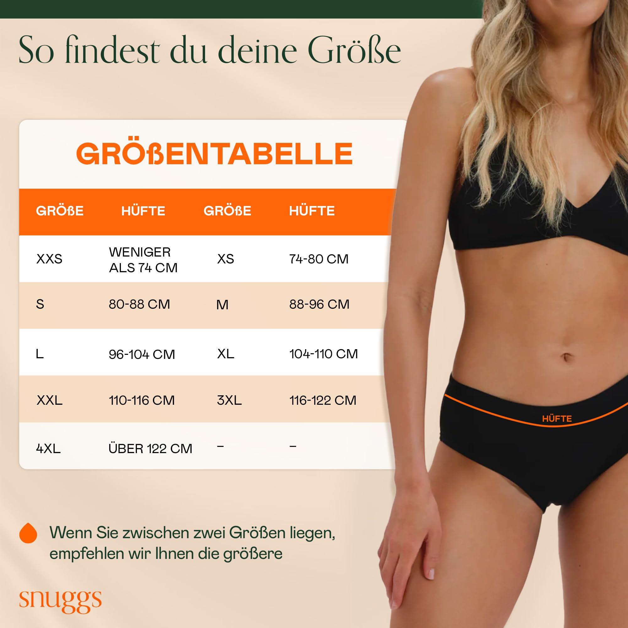 snuggs snuggs HUGGER Period Underwear for Extra Heavy Bleeding Thin and Absorbent Menstrual Underwear Made in EU Recycled Nylon Sustainable Alternative to Tampons, Sanitary Pads, Panty Liners, black, M