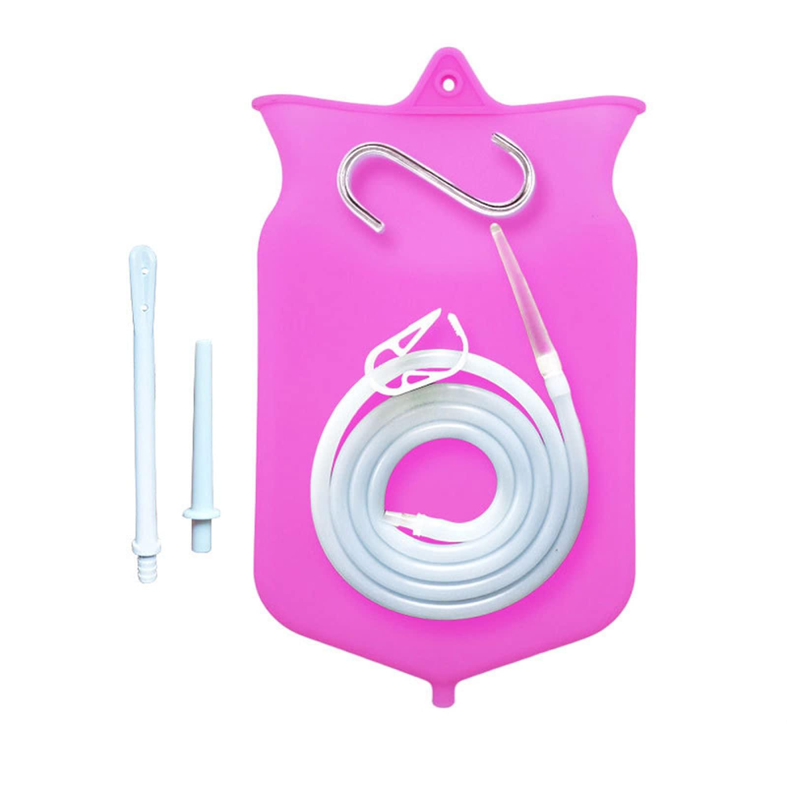Telismei Enema Bag Kit BPA Free, Enema Bag Kit for Colon Cleansing, Non-Toxic Silicone Enema Bag Kit, Home Enema Colonic Irrigation Kit Bag, Reusable Enema Bag Kit,Detox Enemas, Douche(2L)