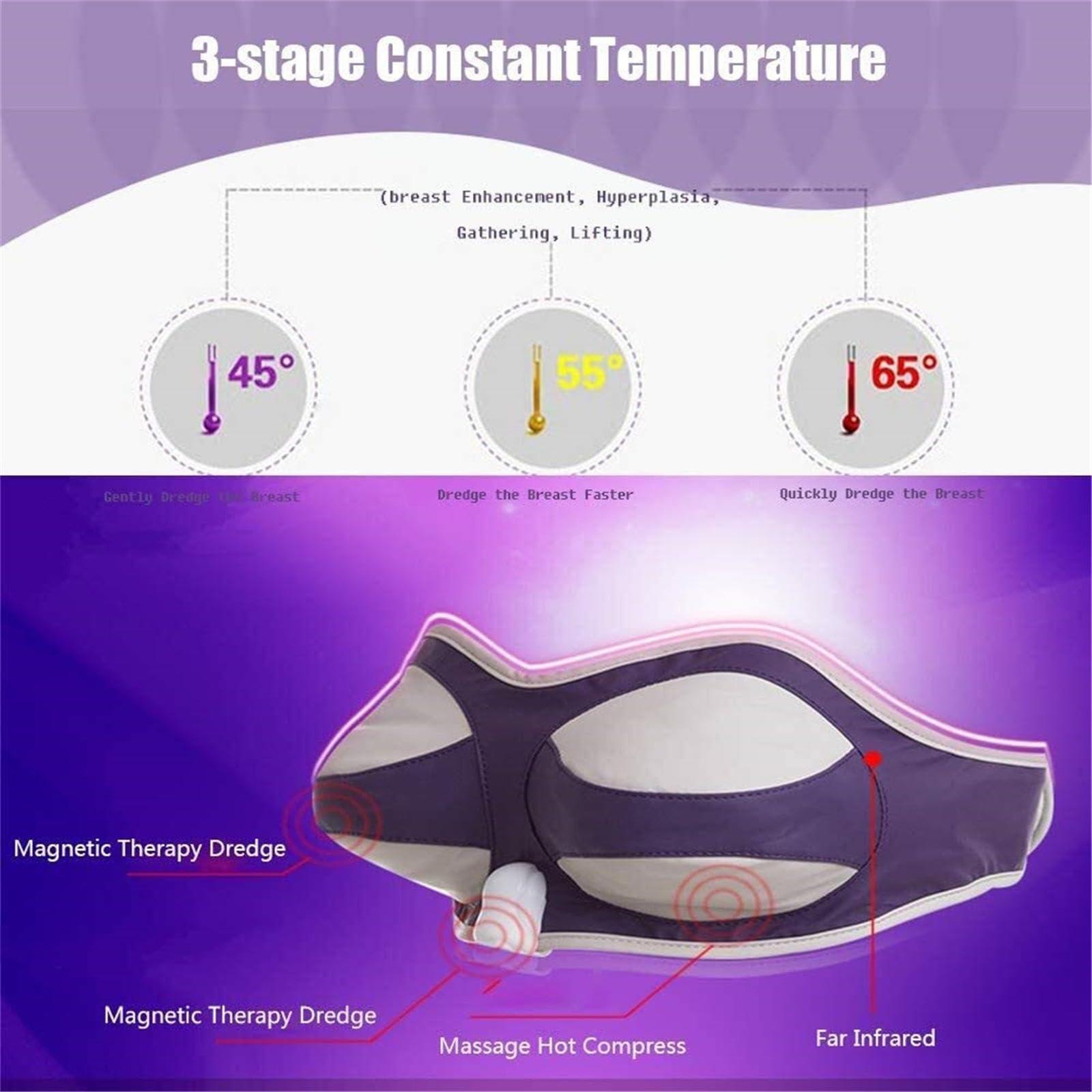 HEAXIY HEAXIY Electric Breast Enhancer Bra Machine, Professional Breast Massager, 3 Temperature Adjustments, Timer 30/50/60 Minutes, Prevent Breast Prolapse, Sagging Deformation,AB