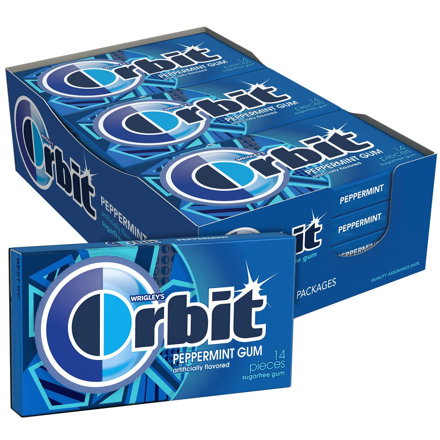 Orbit Wrigley\'s Orbit Gum, Peppermint, 14 count, (Pack of 12)