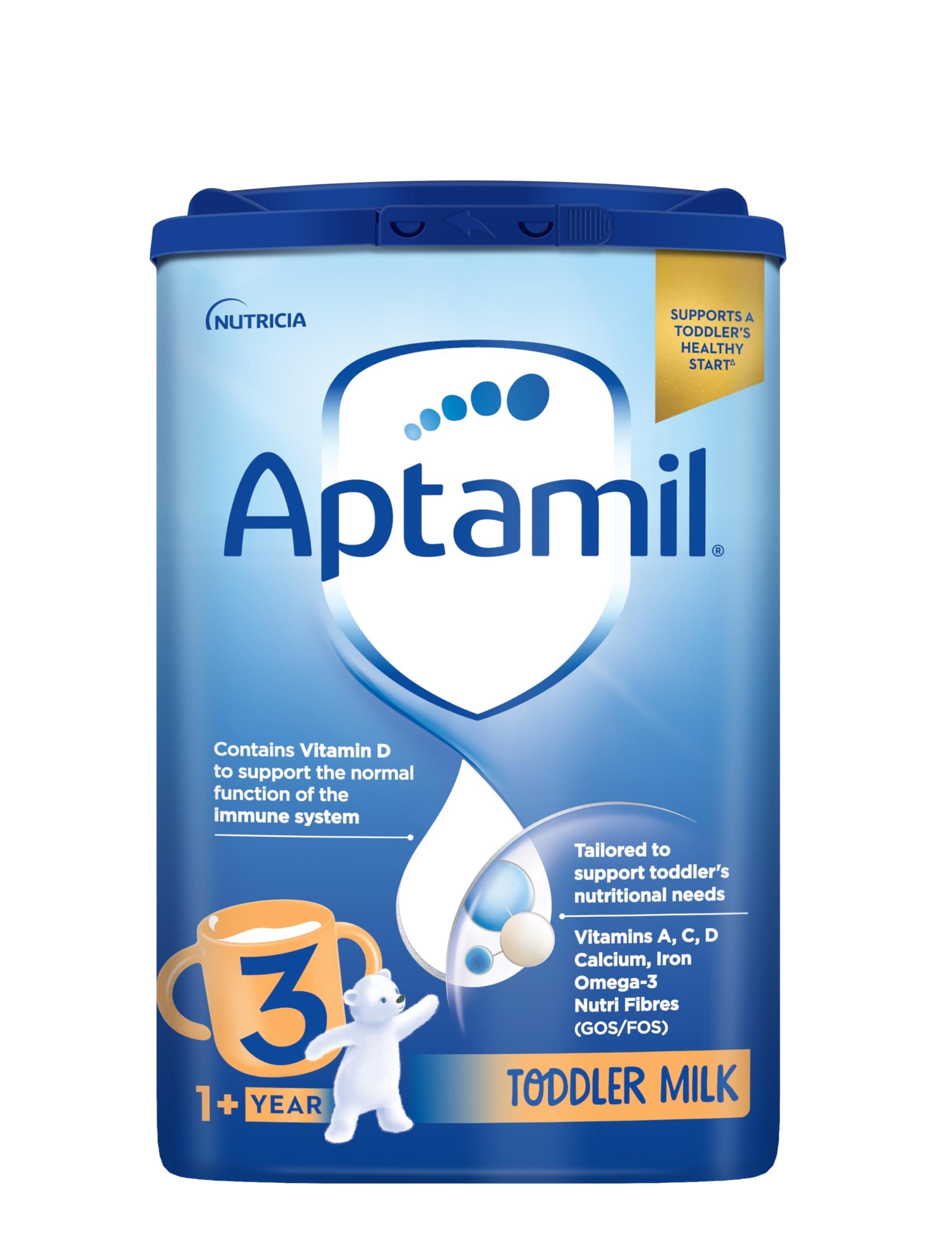 Aptamil Aptamil 3 Toddler Baby Milk Powder Formula, 1-2 Years, 800g (Pack of 6) - Packaging May Vary