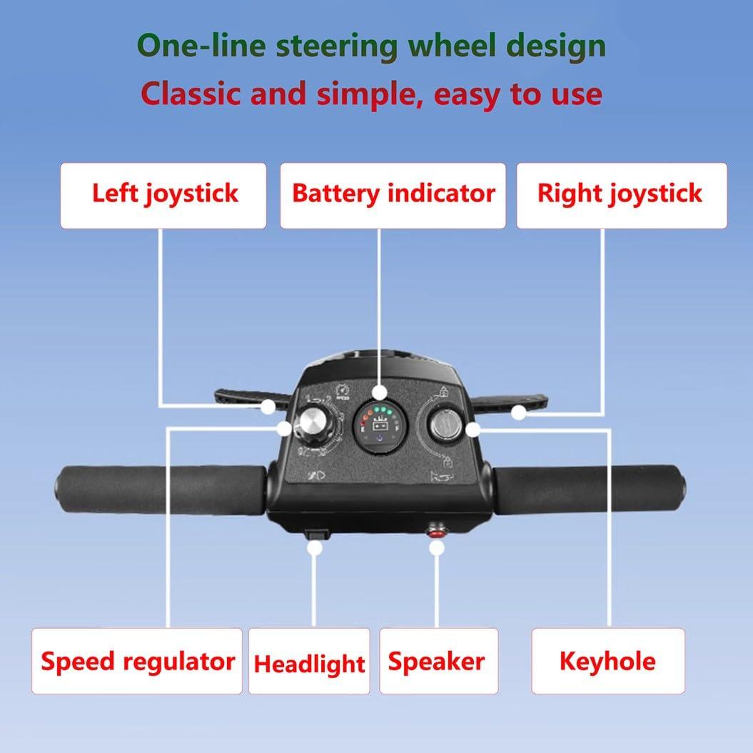 FANGZHL Travel Car Boot Mobility Scooter,Lightweight Folding Mobility Scooters,4 Wheel Mobility Scooter,270W Brushless Motor,Safe Load-Bearing Capacity 120Kg/265 Lbs A