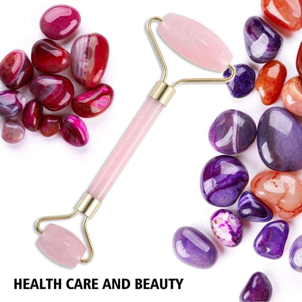 NewL NewL Facial Massage, Set of 3 Royal Jade Roller, Natural Rose Quartz Anti-aging Tools for Face Neck Eye Body With Box