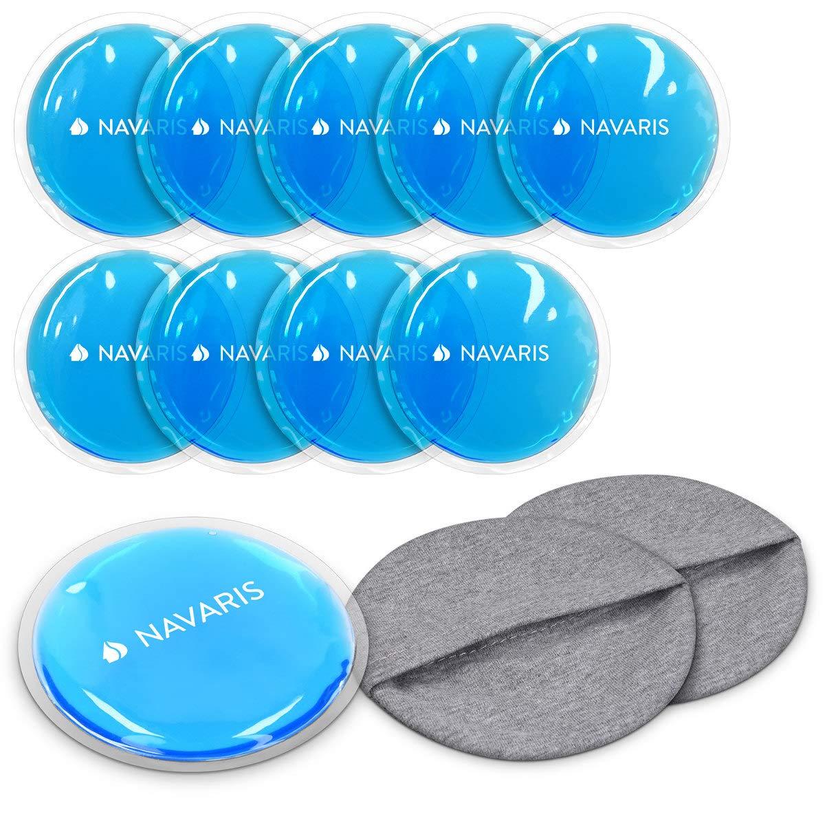 Navaris Navaris Round Gel Ice Pack Set - Set of 10 Small Reusable Gel Ice Packs for Hot/Cold Use
