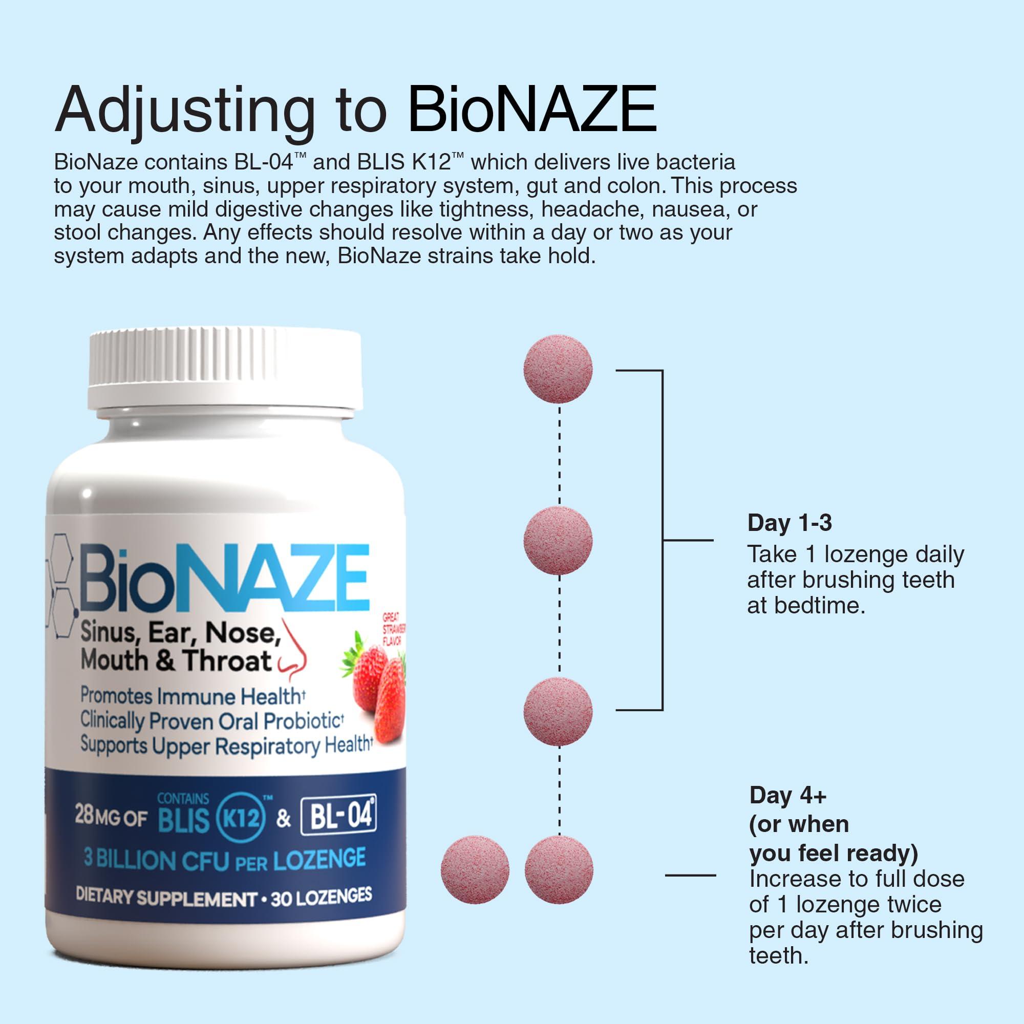 Bionaze Probiotics Bionaze Oral Sinus Probiotic w/BLIS K12 & BL-04 for Sinus, Throat, Ear, Nose, Mouth, Teeth and Gums. Clinically Proven Strains to Improve Overall Health and Breath (2 Pack)