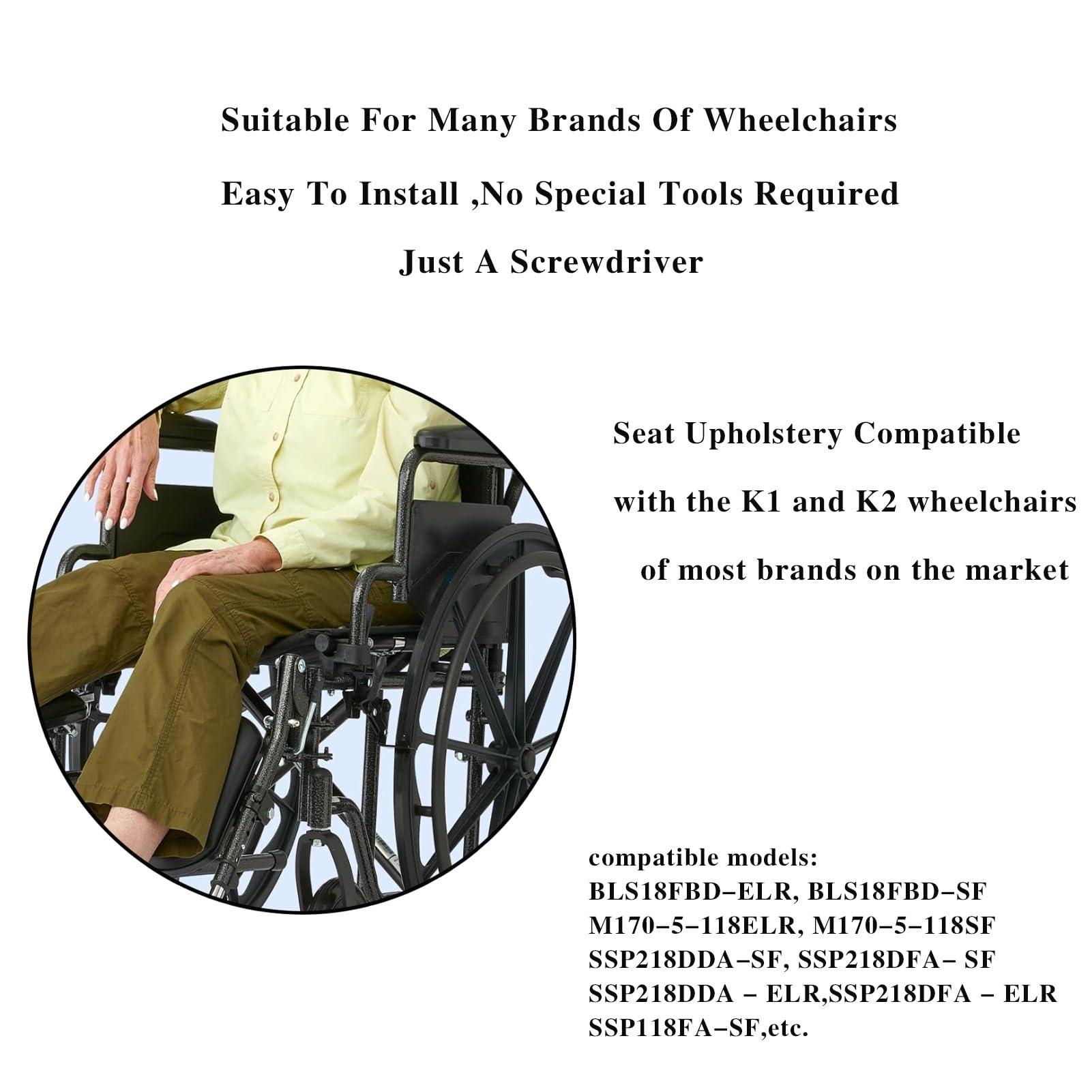 Migeek Migeek Wheelchair 20 inch Seat, Wheelchair Replacement Seat, Nylon Seat Upholstery, Wheelchair Replacement Part (20x16), Universal