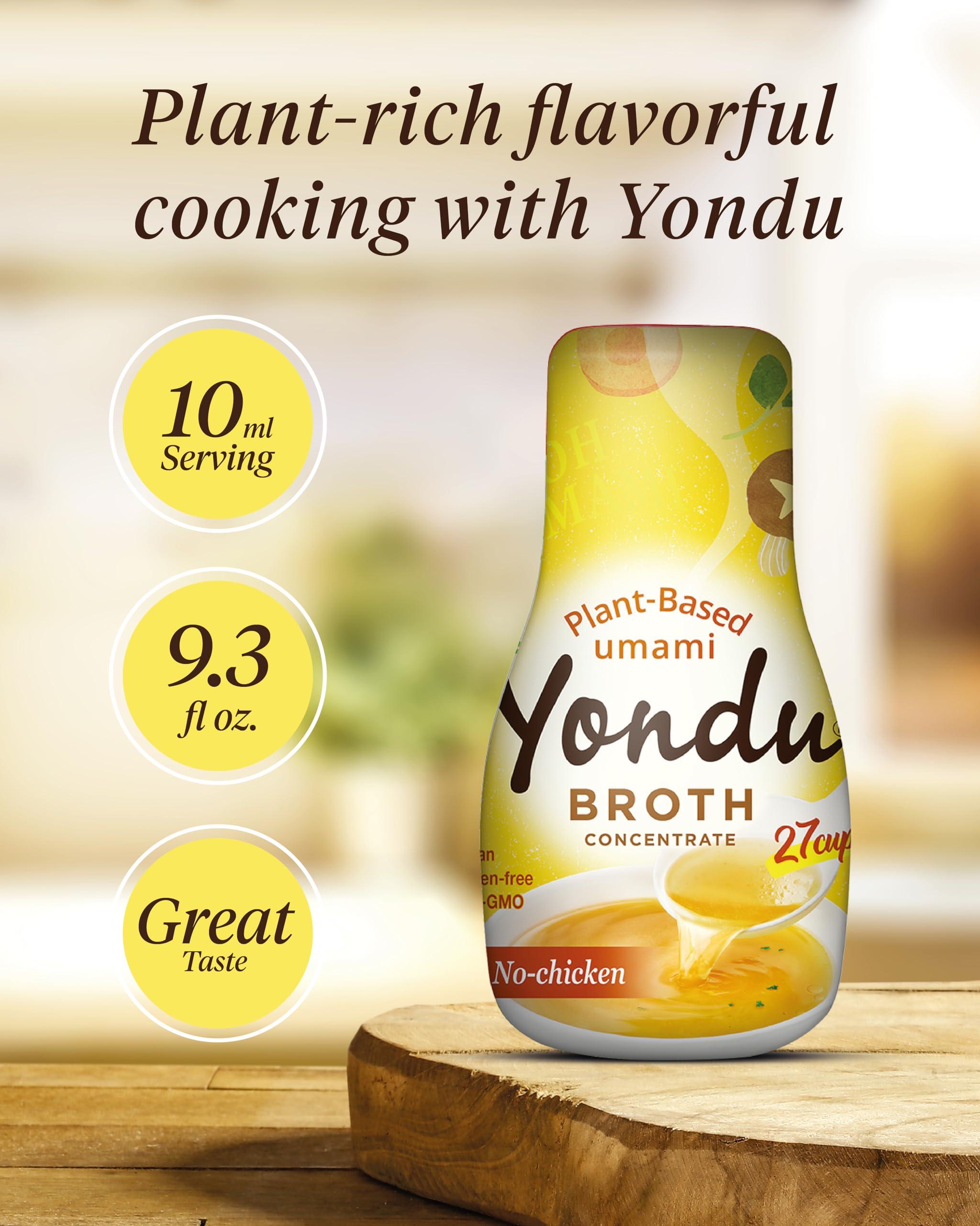 Yondu Yondu Broth Concentrate (No-Chicken, 275ml) - Original Korean Sauce for Every Dish. Vegan, Organic. Plant Based Chicken Flavor Seasoning Sauces Suitable for Soups, Stir-Fries & More