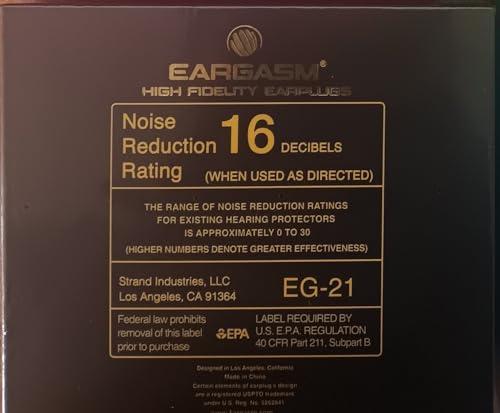 Eargasm Eargasm High Fidelity Earplugs with Gold Filters - Reusable Noise Reduction Hearing Protection Ear-Plugs with Carrying Case for Bartenders, Concerts, Festivals, Raves, Musicians, Live Music, Sports