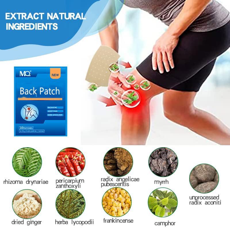 MQUPIN 60PCS Pain Relief Patches, Heat Patches for Back, Neck, Shoulder & Knee Pain, Fast-Acting Herbal Arthritis Relief, Warming Joint & Lumbar Support