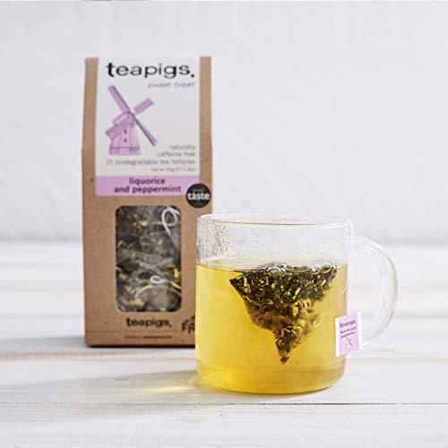 Tea Pigs Teapigs Liquorice and Peppermint Tea Made With Whole Flowers (1 Pack of 50 Tea Bags) & Peppermint Herbal Tea Bags Made With Whole Leaves (1 Pack of 50 Teabags)