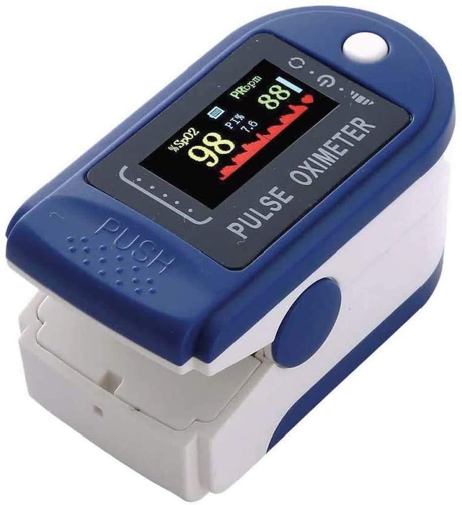 YNR Finger Pulse Oximeter Digital Thermometer LED Display Oxygen Saturation Monitor, Pulse Oxymeter Finger Adult Child, Heart Rate Monitor, Test for Sp02 Blood Oxygen Concentration (Includes Batteries)