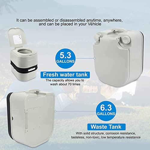 STMKB Adult Mobile Toilet, 24L Portable Flushable Potty Chair, Max Load 200kg, Fully Sealed, No Odor, Easy To Perform and Move, No Installation Needed