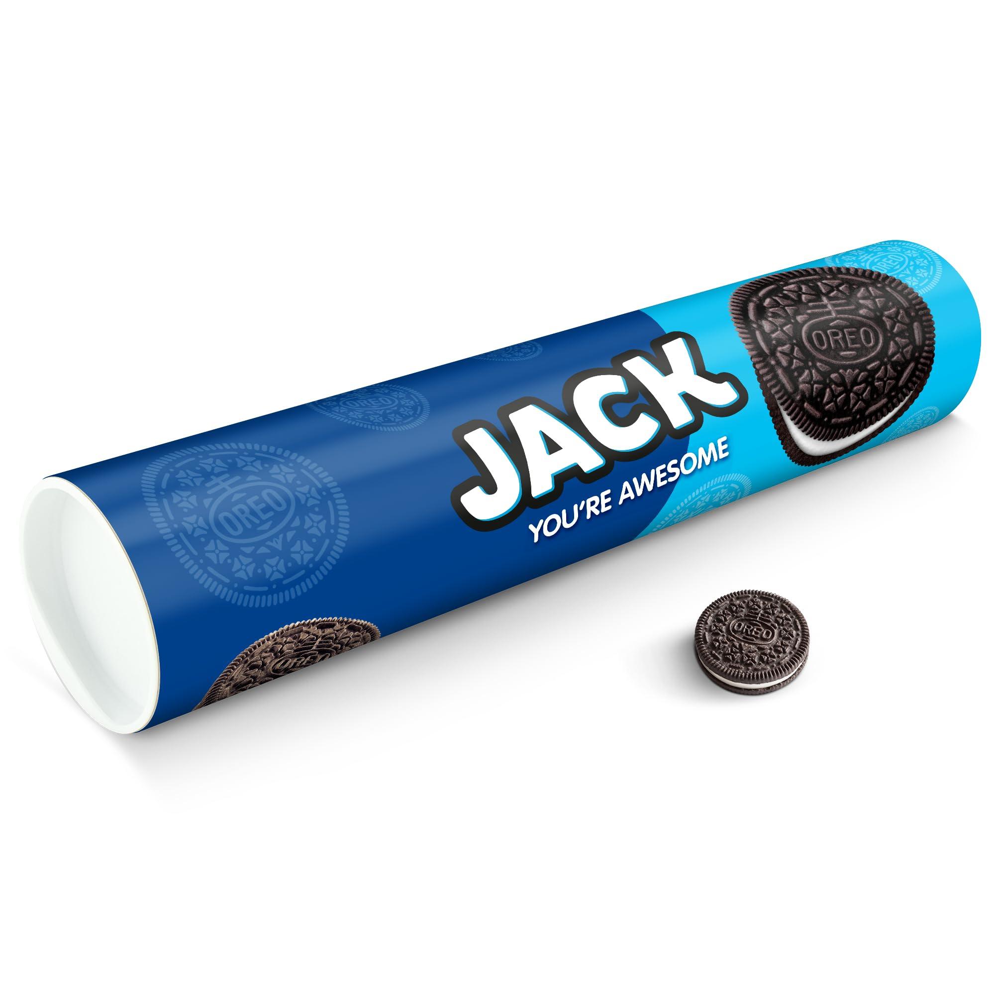 your surprise Oreo personalised XXL Gift Tube - Mega Oreo cookies Gift with name and message, 6 packets of Oreo Original (1000 Grams)
