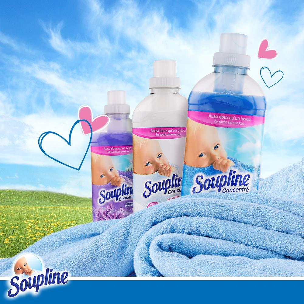 Soupline SOUPLINE - Concentrated Fabric Softener - Long Lasting Freshness - for Incredibly Soft Textiles - Easy Ironing - 1.3L = 52 Washes - Pack of 3
