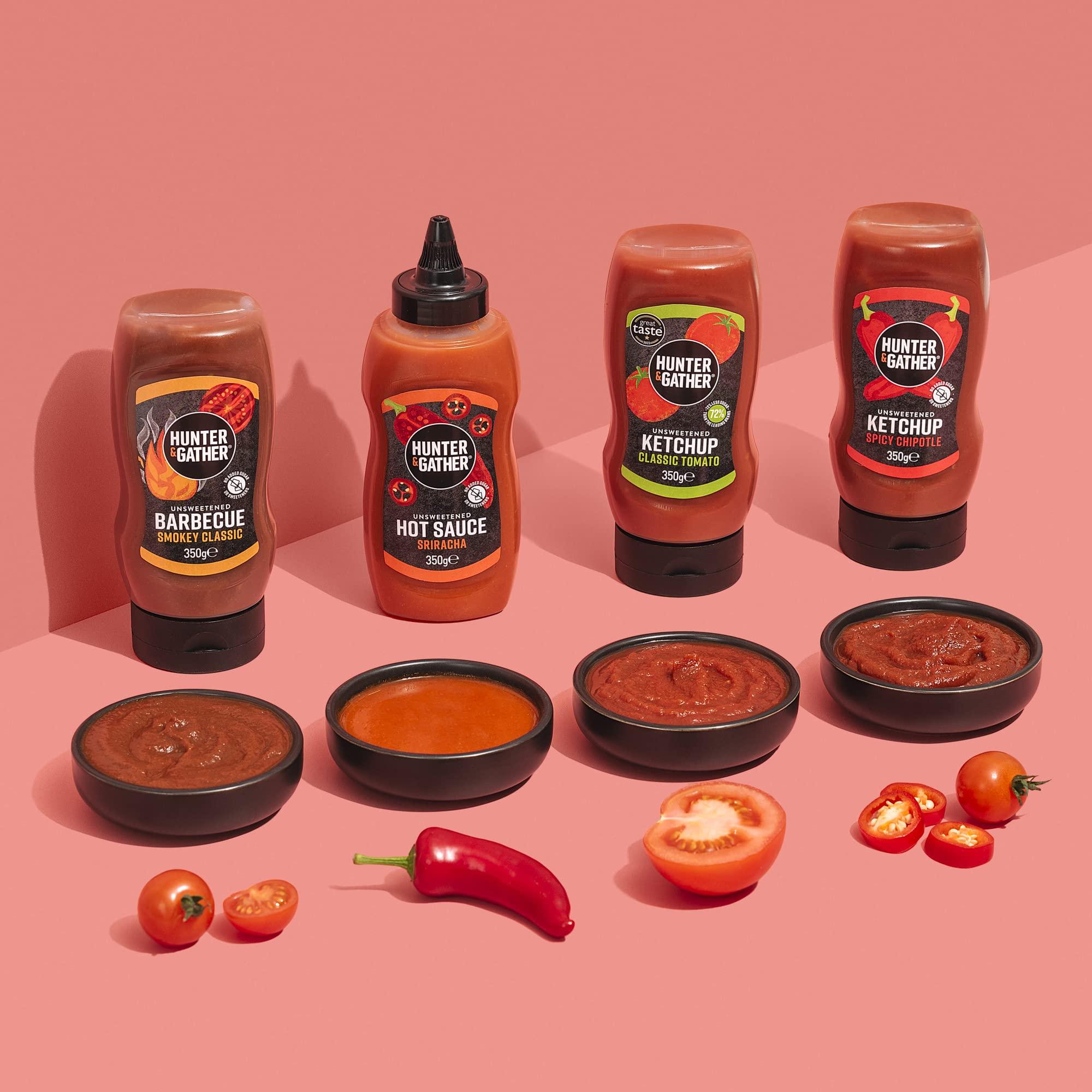 Hunter & Gather Hunter & Gather Unsweetened Hot Sauce | 2 x 350g Hot Sriracha Sauce Keto, Paleo, Low Carb & Vegan Friendly | Free from Added Sugar & Sweeteners