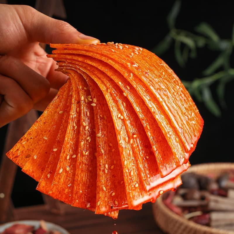 wasailuo Spicy Strips Chinese Snack, Spicy Noodle Latiao Snacks 115g/bag, Instant Snacks, Traditional Gluten Lataio Spicy Strips, Spicy Sticks, Handmade Spicy Noodles (Spicy Silk,3 Bag)