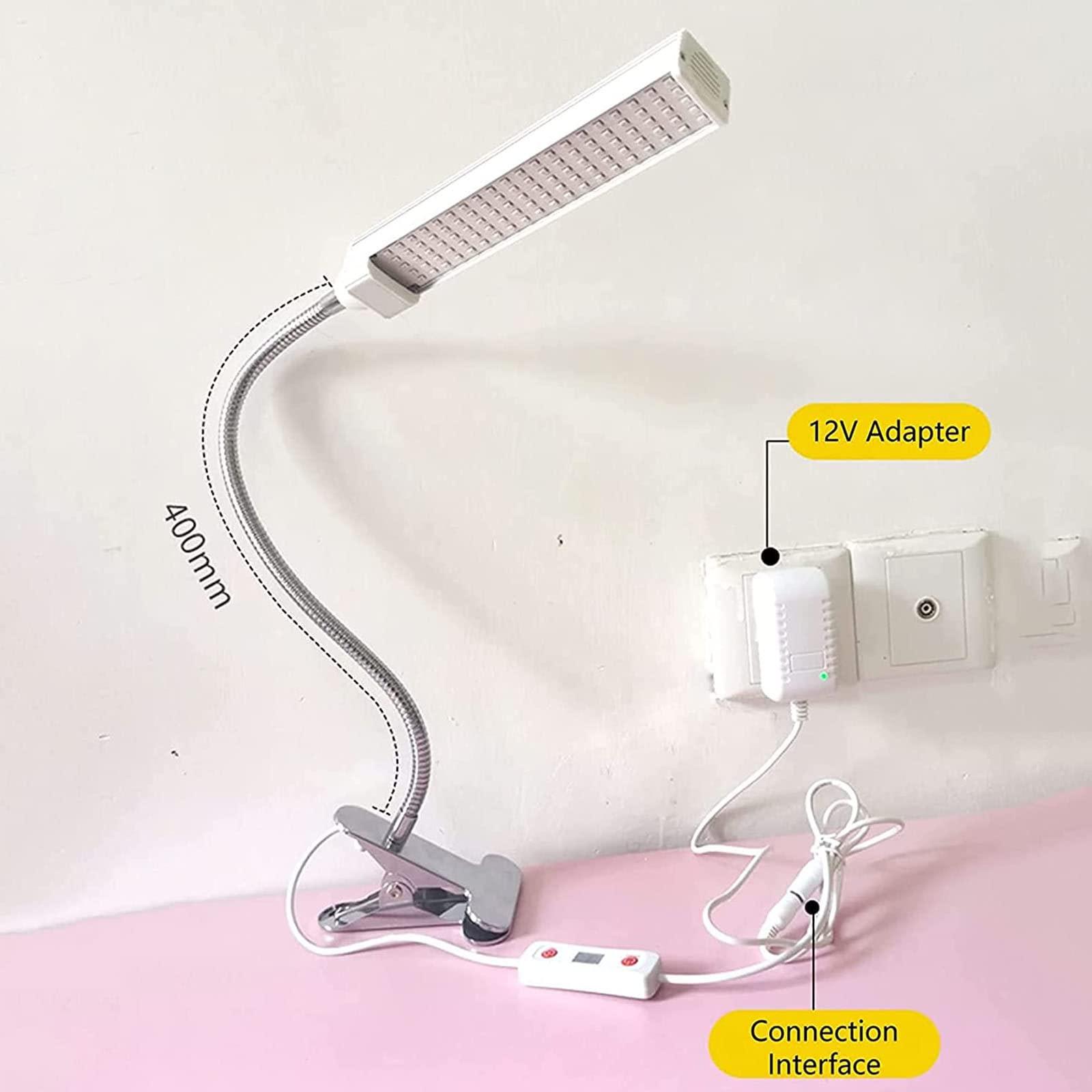 JHLP UVA Facial Tanning Lamp - 360 Adjustable Sunbathing Machine for Face & Body, Clip-On Base & Timer Design - Home Facial Tanning Bed with Large 60*30cm Light-Irradiation Area and Adjustable Intensity