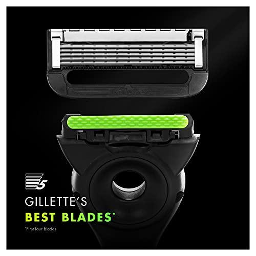 Gillette Gillette Labs Men\'s Razor + 1 Razor Blade Refill, with Exfoliating Bar, Includes Premium Magnetic Stand, Black & Gold Edition