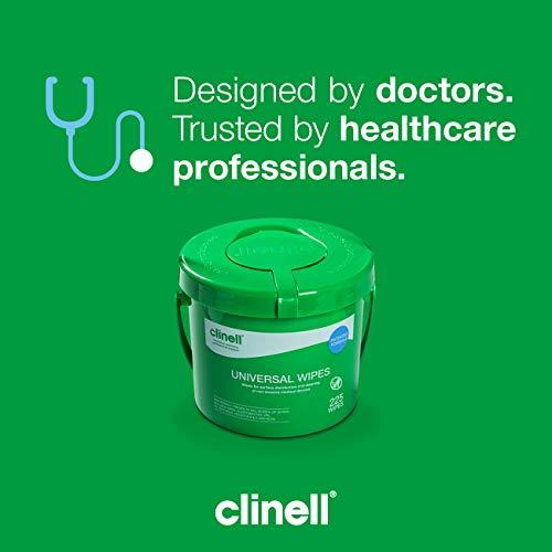 Clinell Clinell Universal Cleaning and Disinfectant Wipes for Surfaces - Pack of 4 Buckets - 225 Wipes per Pack (900 Wipes) - Multi Purpose Wipes, Kills 99.99% of Germs, Quick Action