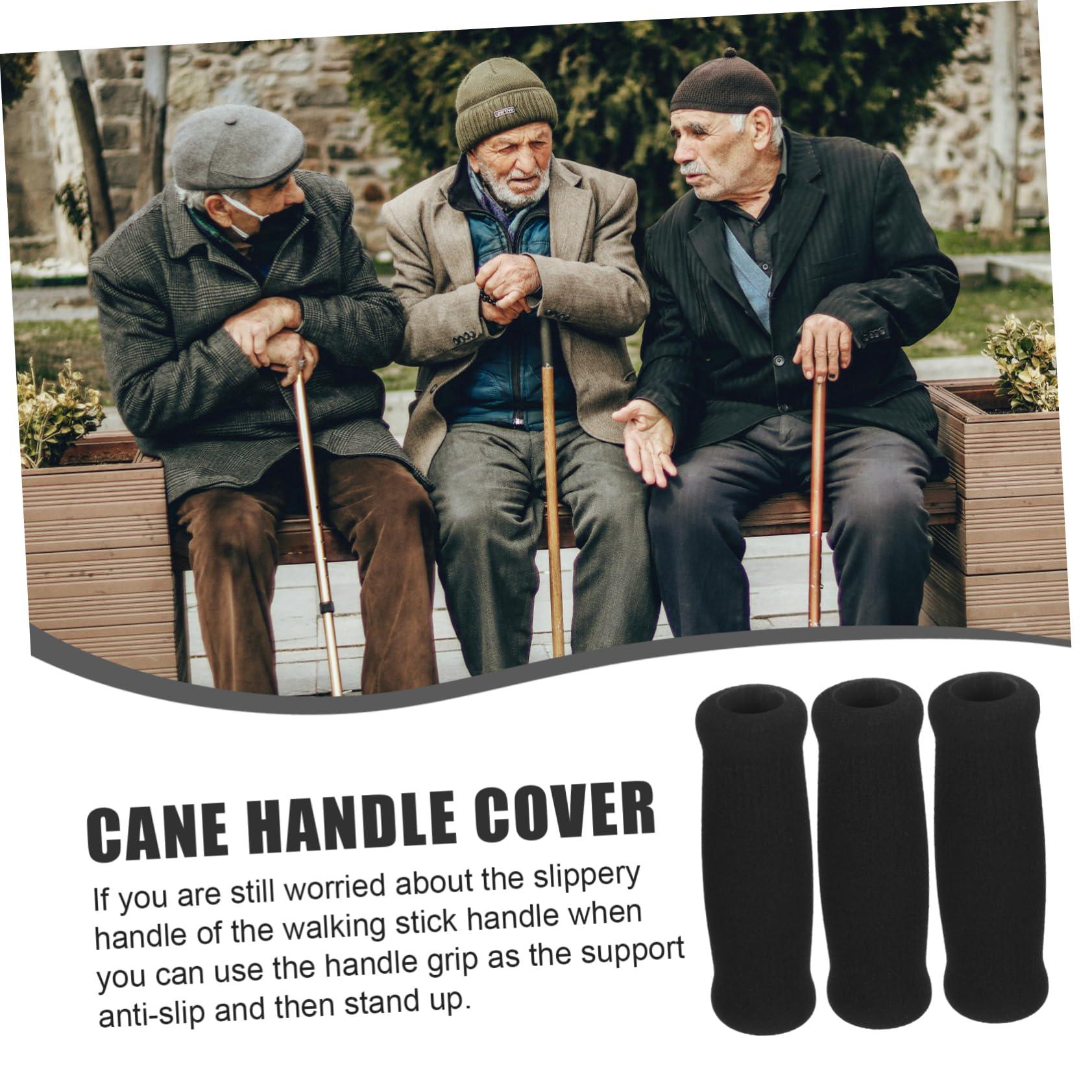 BESPORTBLE BESPORTBLE 3pcs Hiking Pole Handle Walker Foam Sponge Hand Grip Walking Stick Handle Cover 4pcs (black) Cane Handle Hand Grips Crutch Parts Crutch Handle Pads Accessories Thick Elder