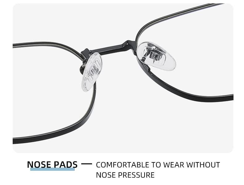 LTSRLL LTSRLL Oversized Square Metal Reading Glasses, Large Blue Light Blocking Readers, Big Frame Anti Glare Unbreakable Eyewear (Color : Silver-black, Size : +250)