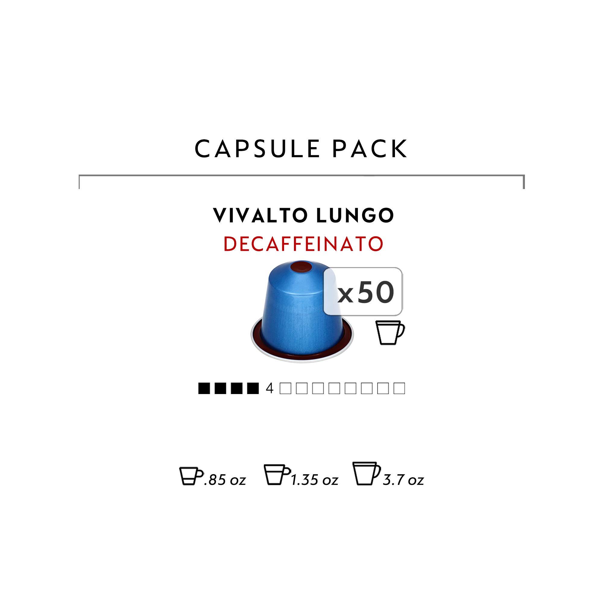 Nespresso Nespresso Capsules - Vivalto Lungo Decaffeinato - 50 Capsules, 5 Sleeves - New Decaf variety