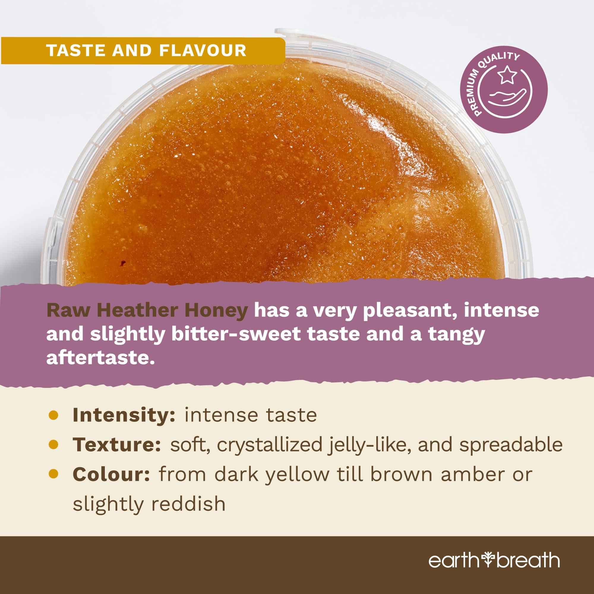 Earthbreath Earthbreath Heather Raw Honey 900g Pure, Unpasteurised, Unfiltered Wild Ling Heather Honey from Single Apiary Natural Sweetener for Cooking, Tea, Juice, Drinks, Food