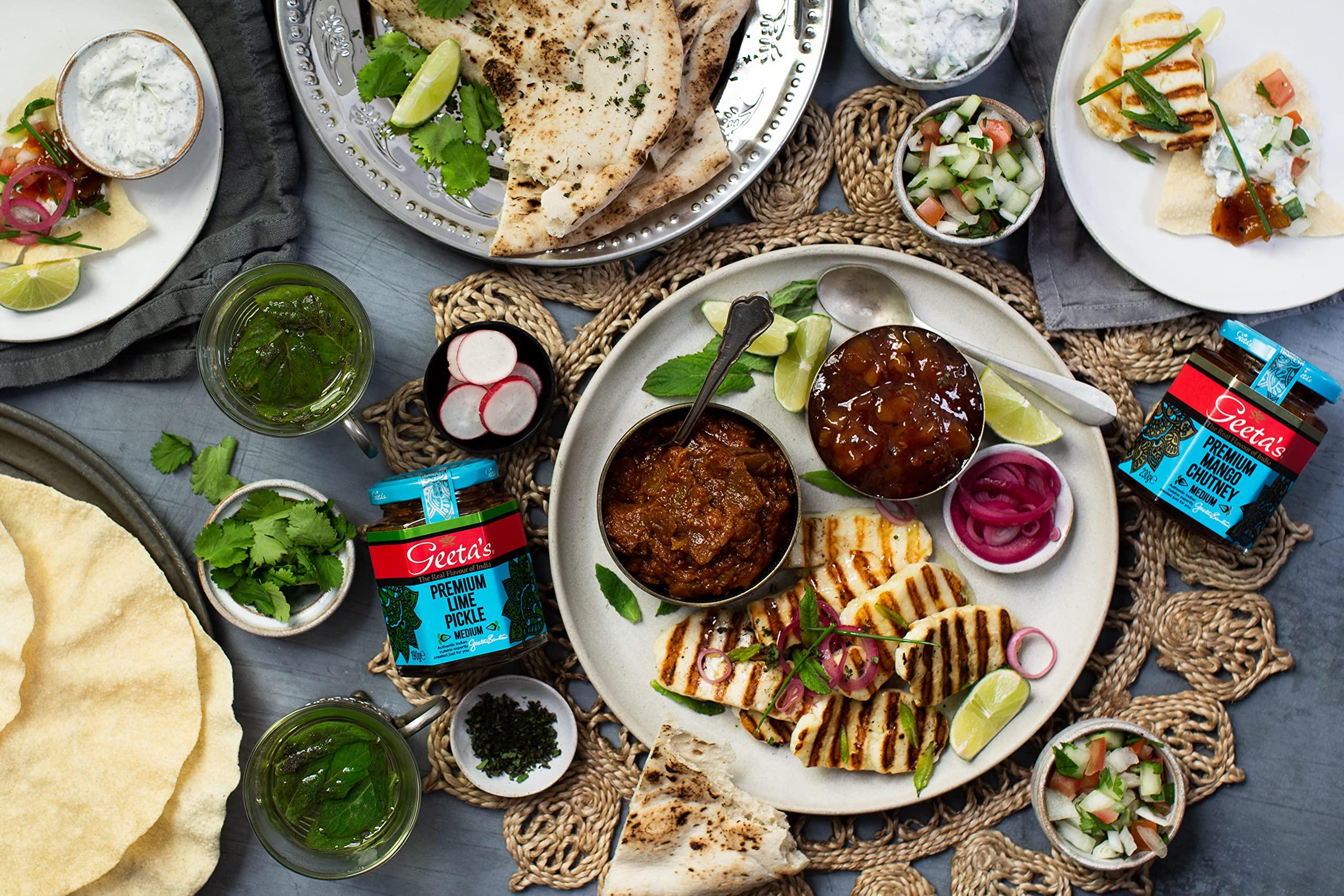 Geeta's Geeta\'s Premium Mango Chutney 320 Grams (6 Pack) - The Real Flavour of India - Indian Mangoes & Aromatic Spices - No Artificial Flavours or Colours